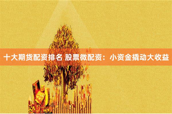 十大期货配资排名 股票微配资：小资金撬动大收益